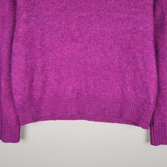 J. Crew Size S Relaxed Saddle Sleeve Crewneck Sweater Merino Alpaca Fuchsia - Picture 6 of 11